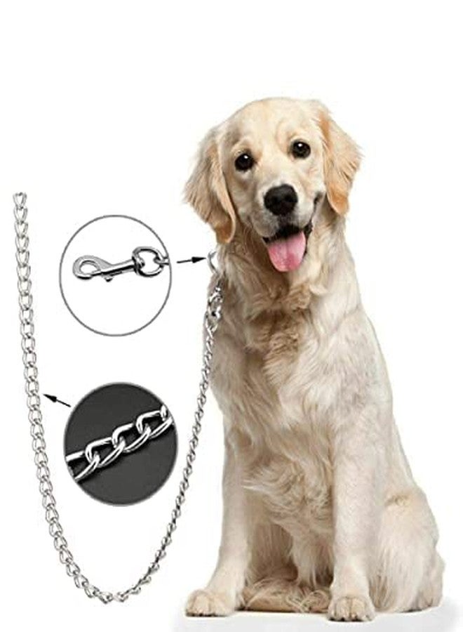 Pups&Pets Dog Metal Chain Leash Silver Heavy Weight, Dogs Leash Chain, Heavy Duty Dog Chain with Heavy Hook (L - 60inch) for Puppy and Medium Dogs - Image 4